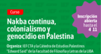 Curso virtual: “Nakba continua, colonialismo y genocidio en Palestina"